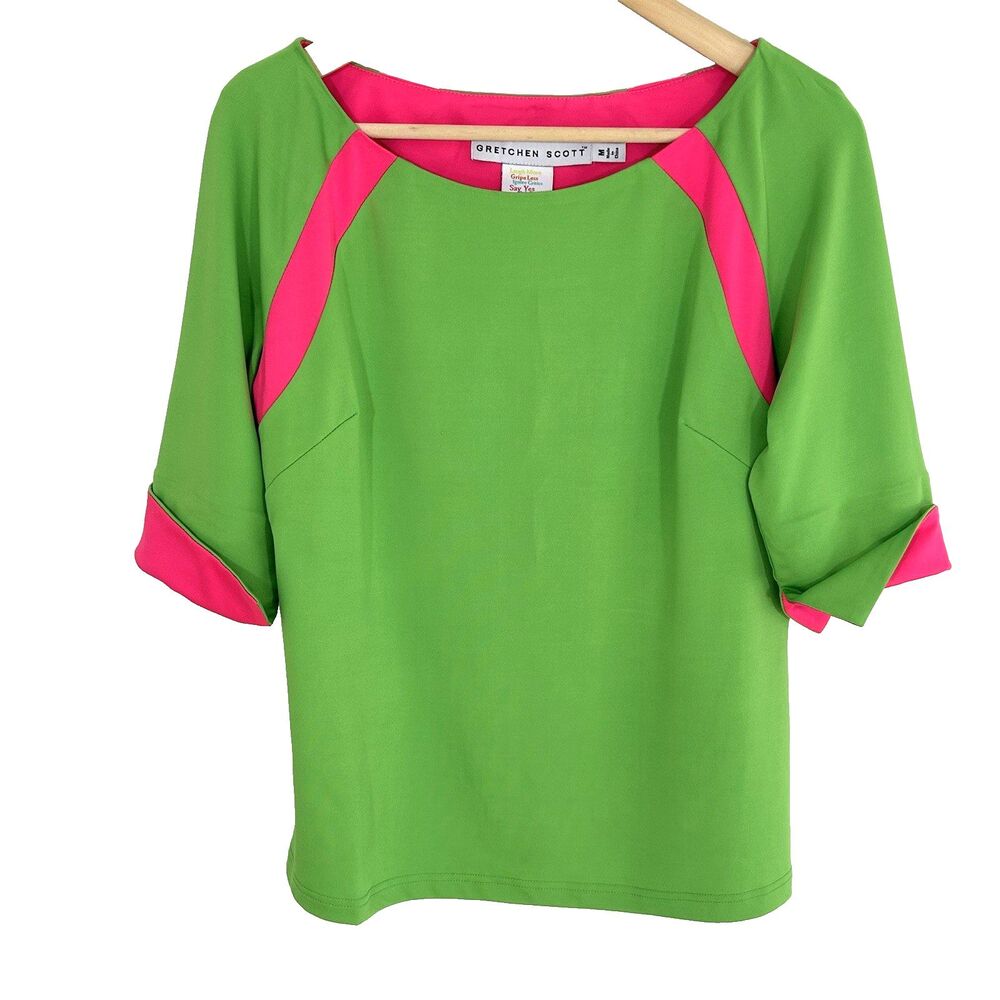 Gretchen Scott Designs Green and Pink Top